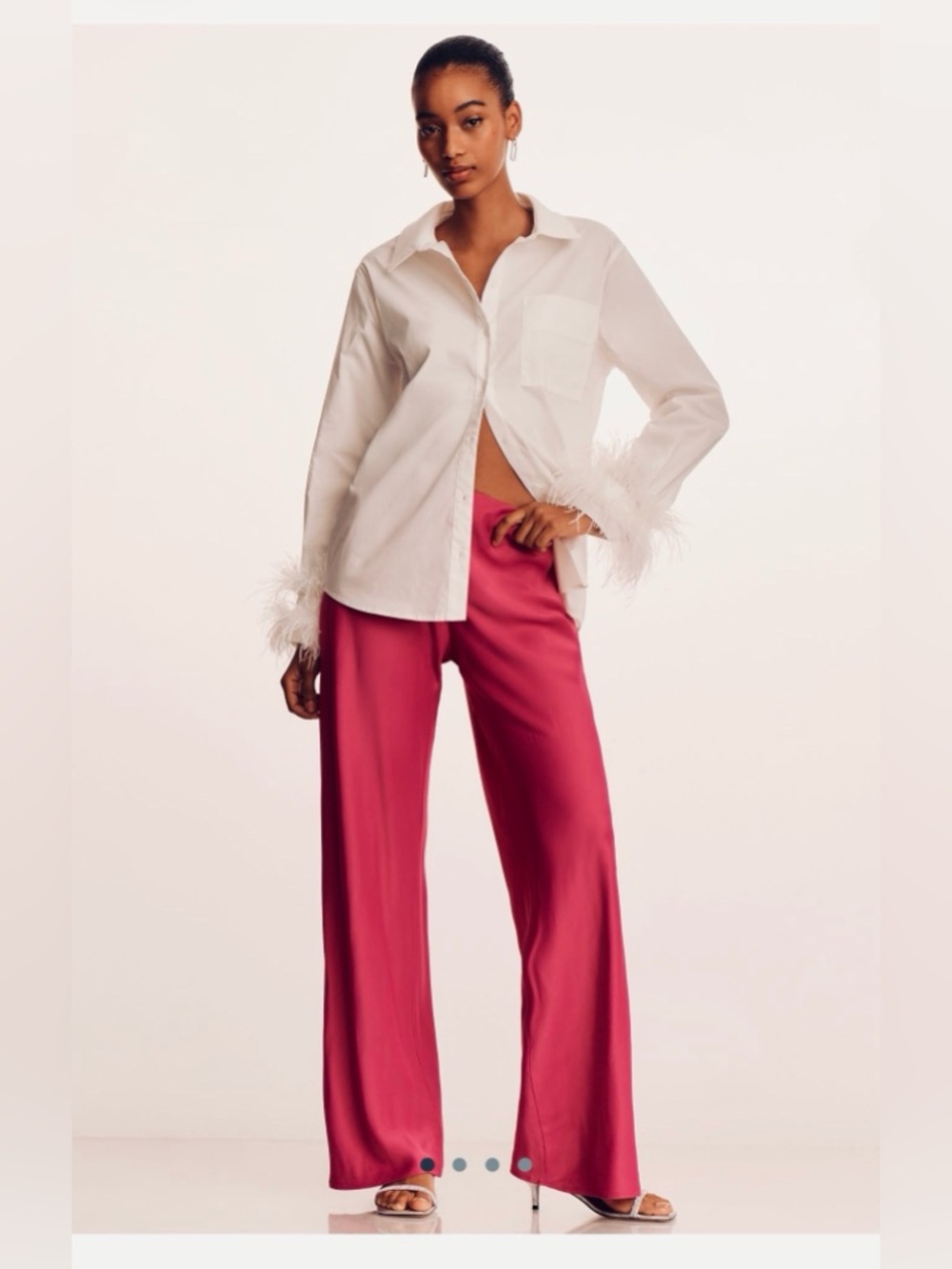 Anthropologie Rasberry Color wide leg pants